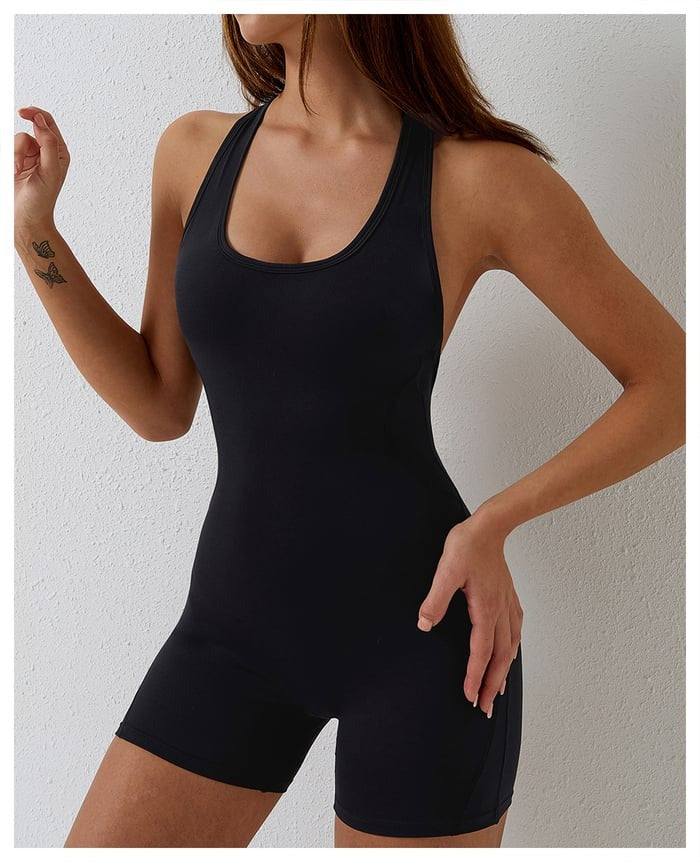 BREEHER U Neck Backless Highly Elastic Jumpsuit