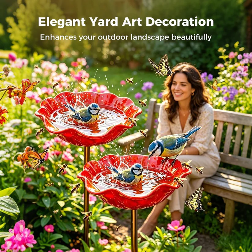 🔥Last Day 55% OFF 🔥 Colorful Metal Flower Stake for Birds, Bees & Butterflies
