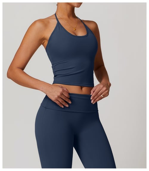 BREEHER Halter Neck Straps Seamless Sports Bras