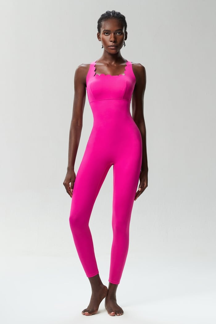 BREEHER Women Seamless Wave Design Jumpsuit