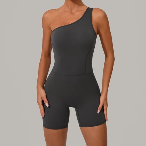 Solid Color Off-shoulder Yoga Jumpsuit
