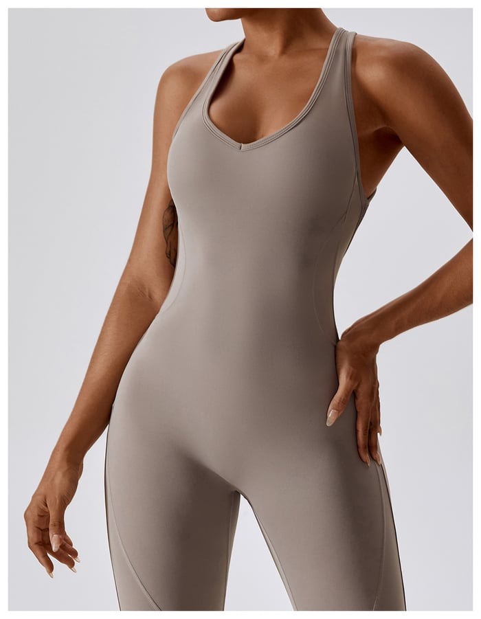 BREEHER Backless Flared Pants Quack Drying Highly Elastic Jumpsuits
