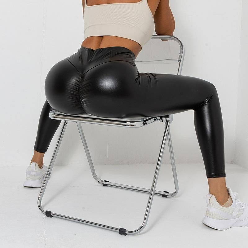 BREEHER Women Fitness Pants High Waist PU