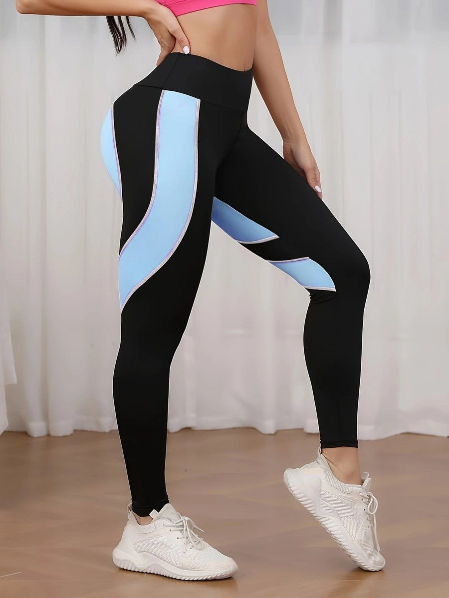 Color Splice Hip Lifting Yoga Leggings