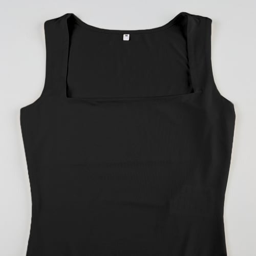 Solid Color Square Neck Sleeveless Jumpsuit