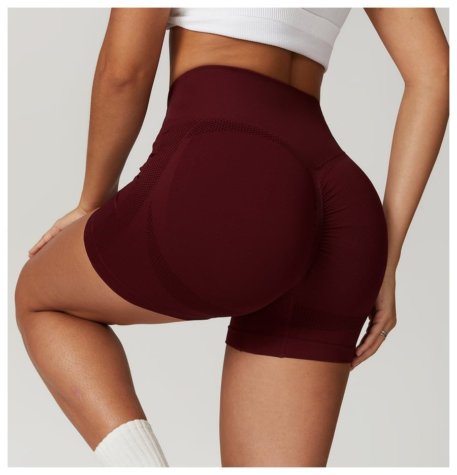BREEHER Crossed Waist Shape High Waisted Hip Lifting Shorts