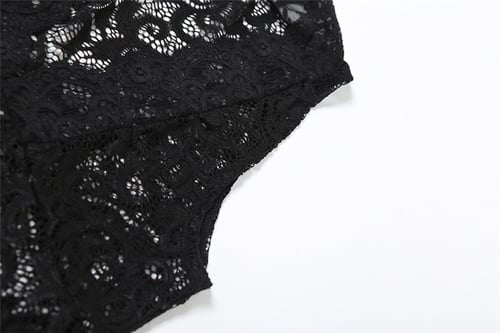 Sexy Lace See-through Deep N Hollow Jumpsuit