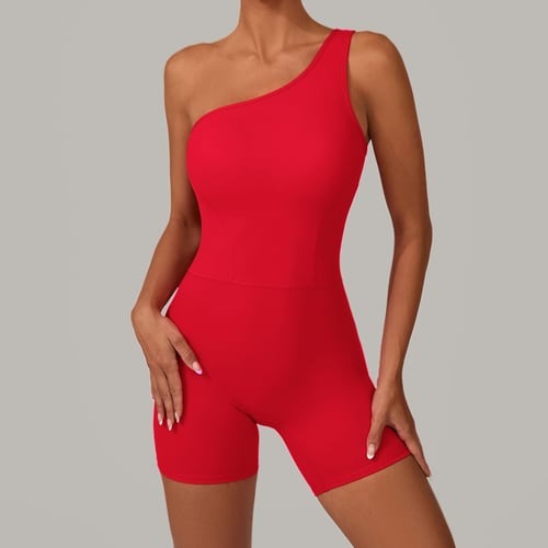 Solid Color Off-shoulder Yoga Jumpsuit
