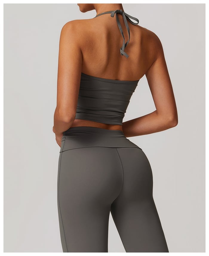 BREEHER Halter Neck Straps Seamless Sports Bras