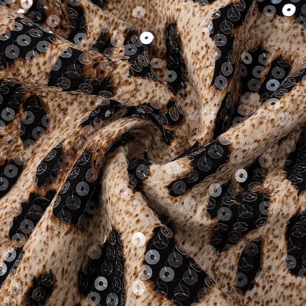 Sexy Leopard Print Tube Top Sequined Top