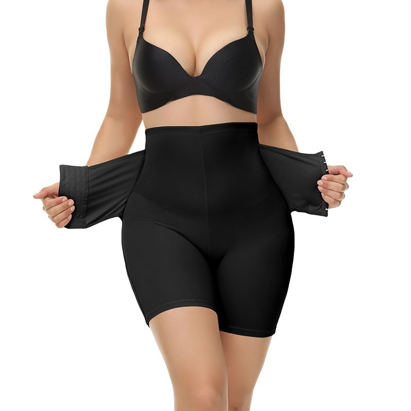 Seamless Double Compression Hook Eyes Tummy Control High-Waisted Booty Lift Shaper Shorts
