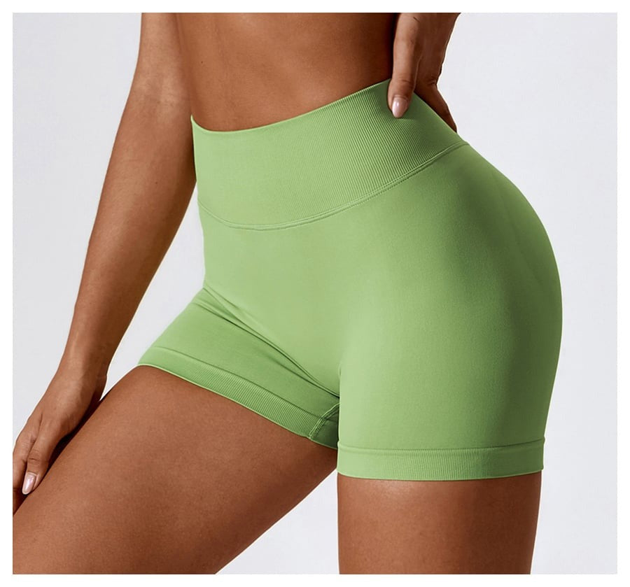 BREEHER V Waist Ruched Hip Lifting Quick Drying Shorts