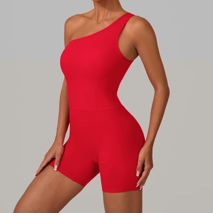 Solid Color Off-shoulder Yoga Jumpsuit