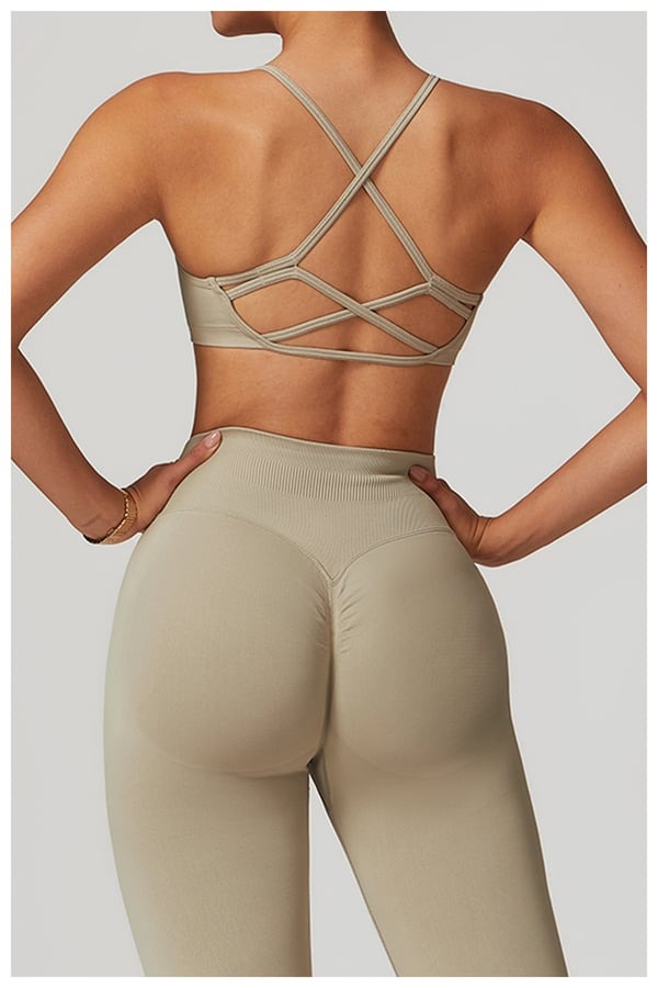 BREEHER Cross Straps Back Quick Drying Sports Bras