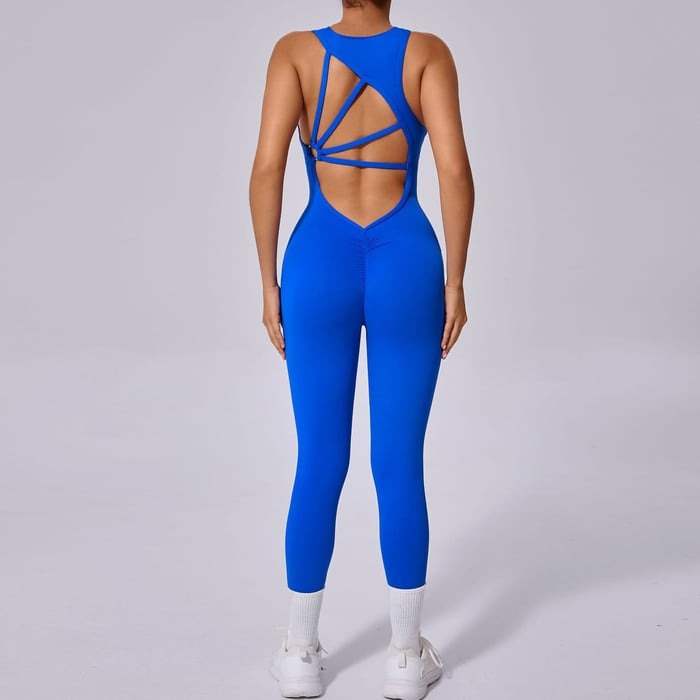 BREEHER Women Backless Sports Yoga Quick-drying Fitness Jumpsuit