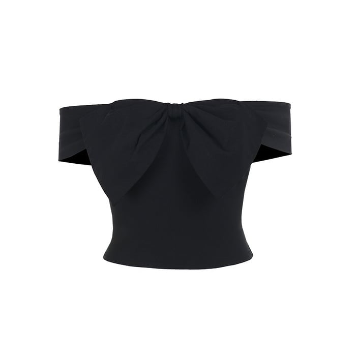 Sexy Bow One Shoulder Cropped Top
