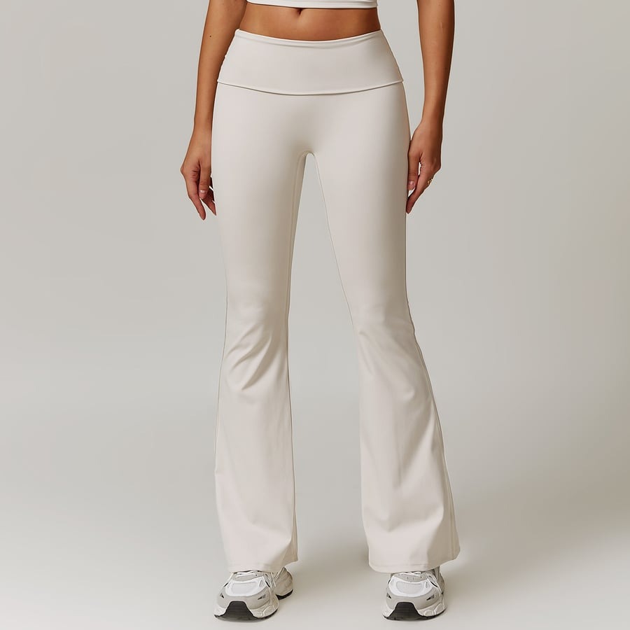 BREEHER Folded Waist Seamless Quick Drying Hip Lifting Leggings
