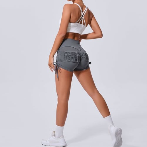 BREEHER Ruched Pocket Highly Elastic Shorts
