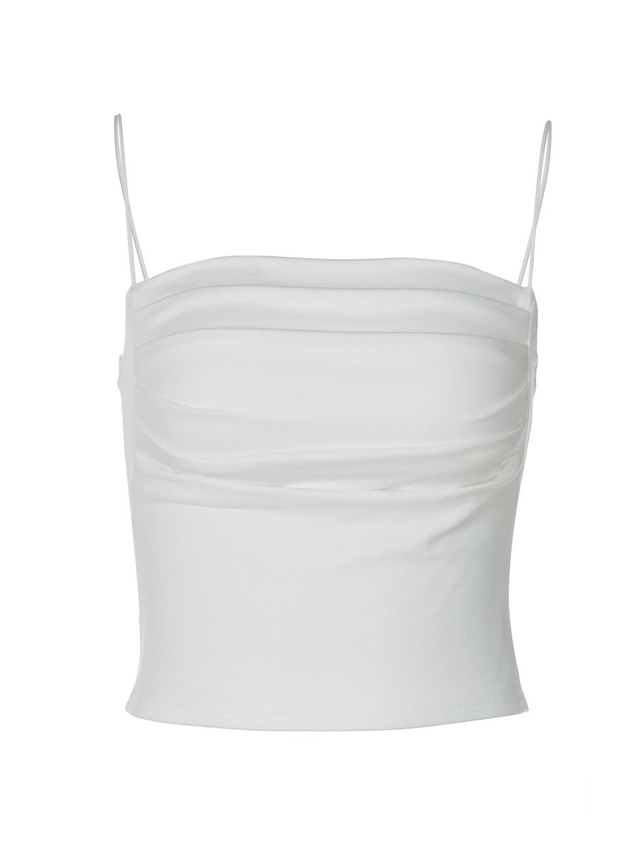 Sexy Pleated Camisole Cropped Top