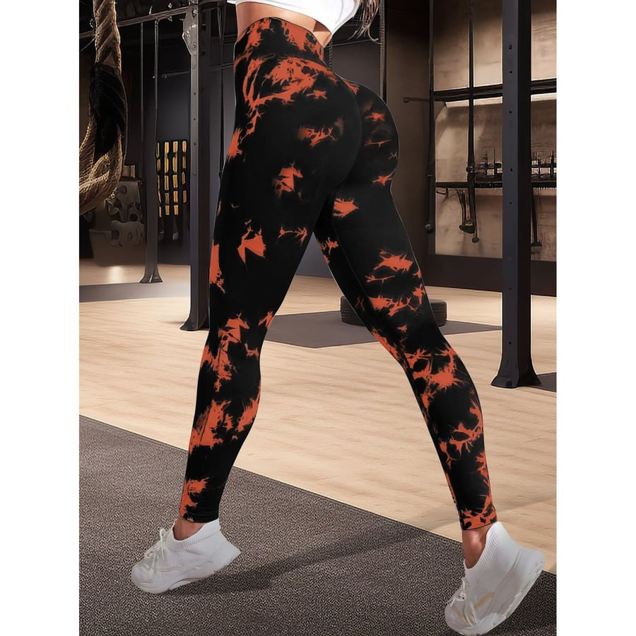 BREEHER Tie Dye High Waist Shaping Hip Lifting Leggings