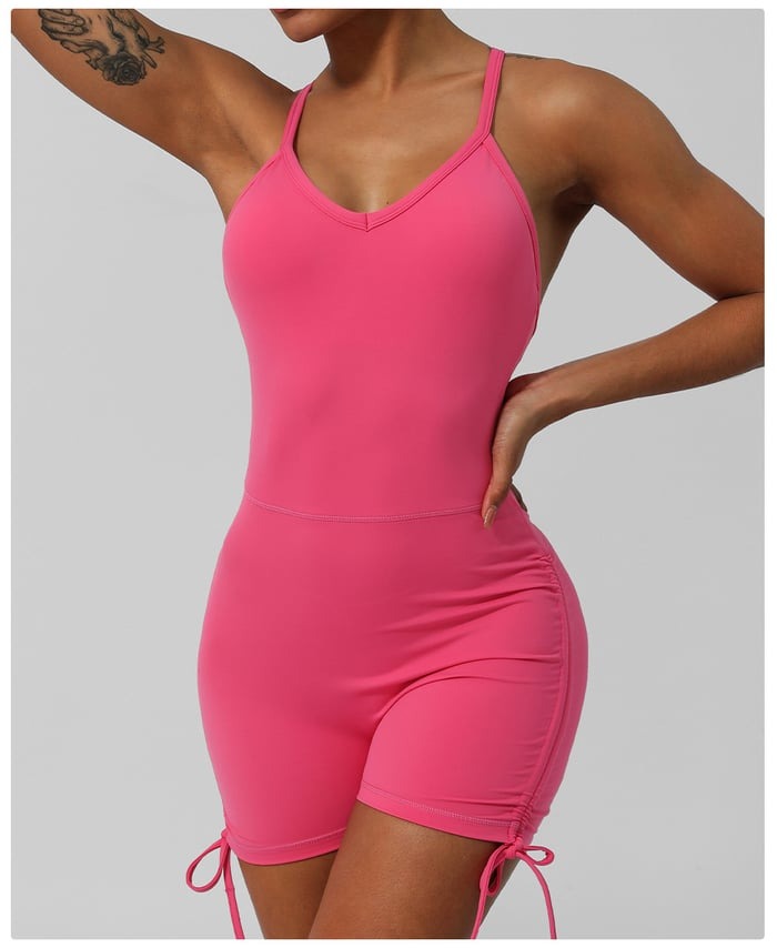 Cross-Back Seamless Sports Peach Hip One-piece Yoga Jumpsuit