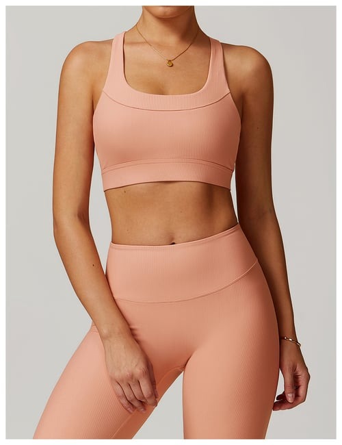 BREEHER U Neck Cross Straps Quick Drying Sports Bras