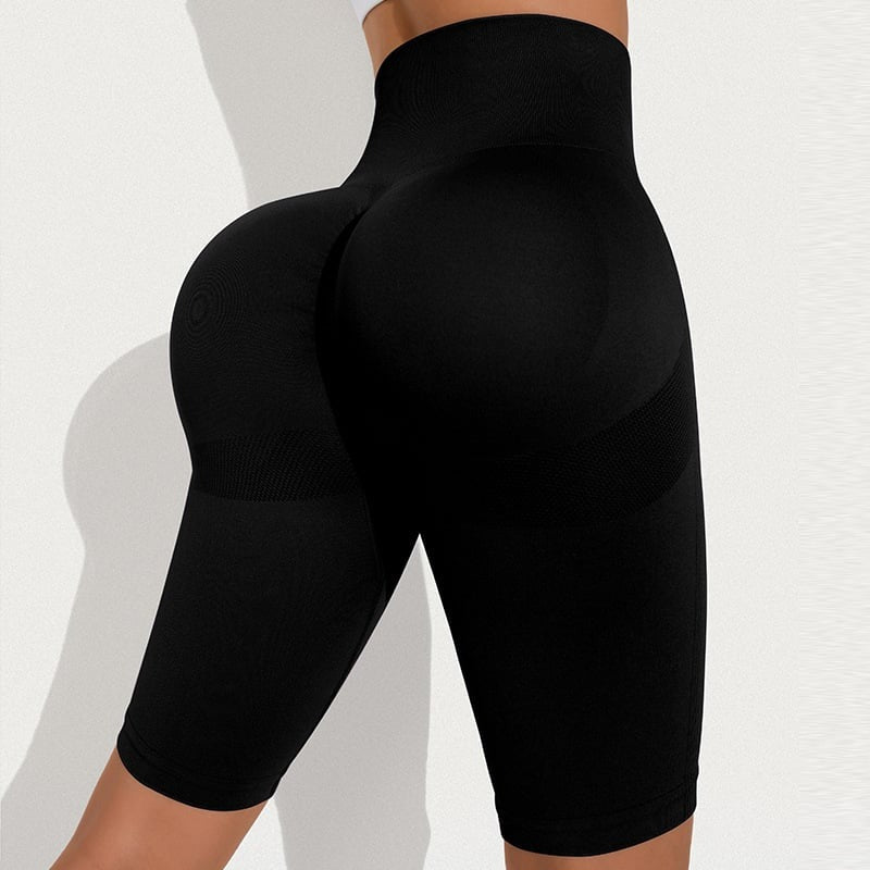 Sexy Seamless High Waist Cycling "Black" Shorts