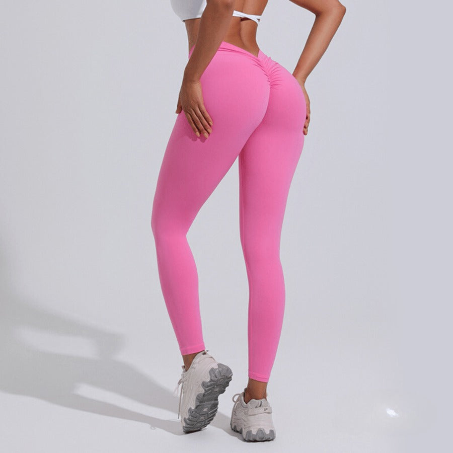BREEHER Women's Fitness V Waist Butt Lifting High Waist Sports Leggings