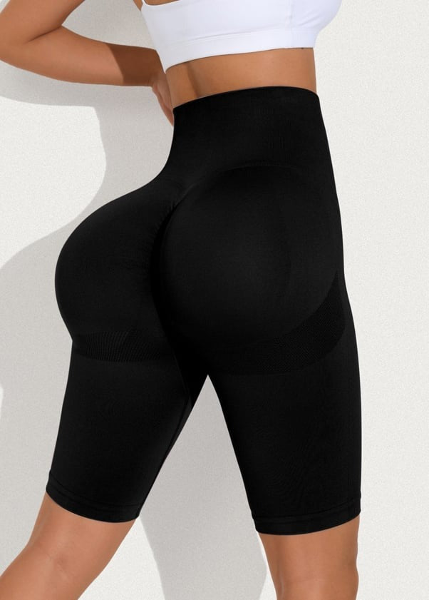 Sexy Seamless High Waist Cycling "Black" Shorts