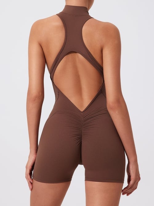 Sexy Backless One-piece Tight Nude Yoga Sports Jumpsuit