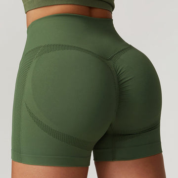 BREEHER Crossed Waist Shape High Waisted Hip Lifting Shorts