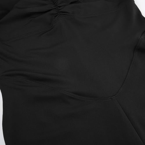 Pleated V-neck Cross-strap Yoga Jumpsuit Romper