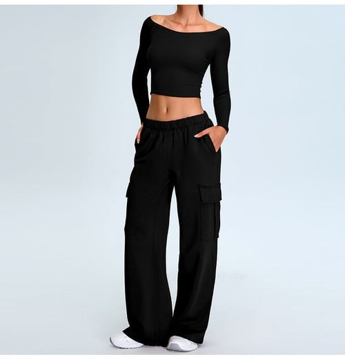 Sexy One Shoulder Long Sleeve Yoga Fitness Top