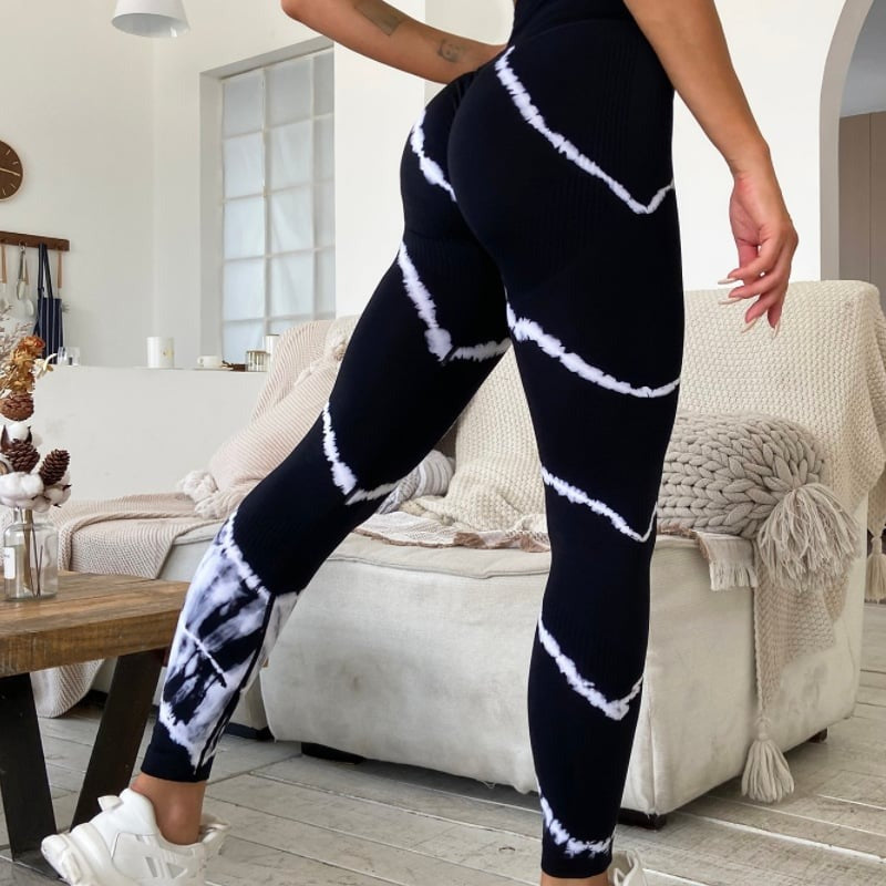 BREEHER Tie Dye High Waist Shaping Hip Lifting Leggings