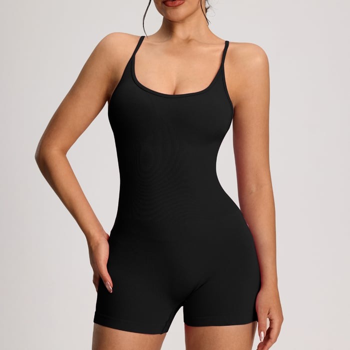 Sexy Hollow Cross Backless Peach Hip-lifting Yoga Jumpsuit