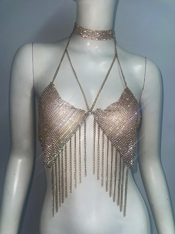 Sexy Suspender Tassel Halter Vest Top