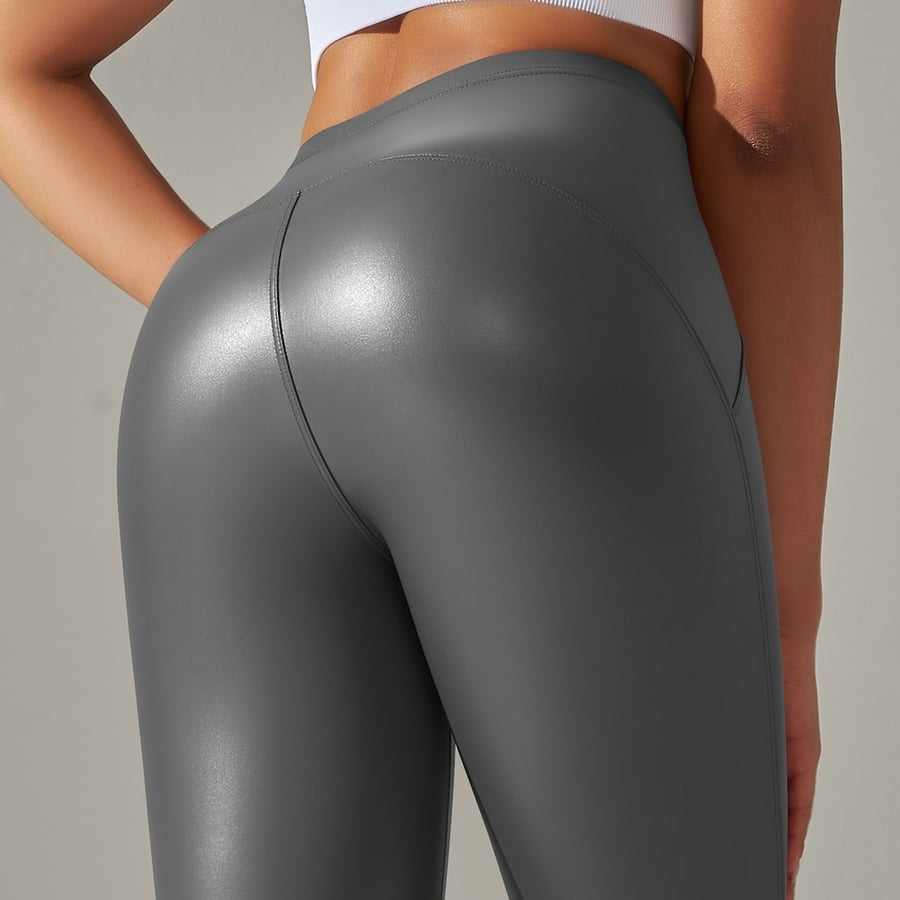 PU Peach Hip-lifting High Waist Fitness Yoga Leggings
