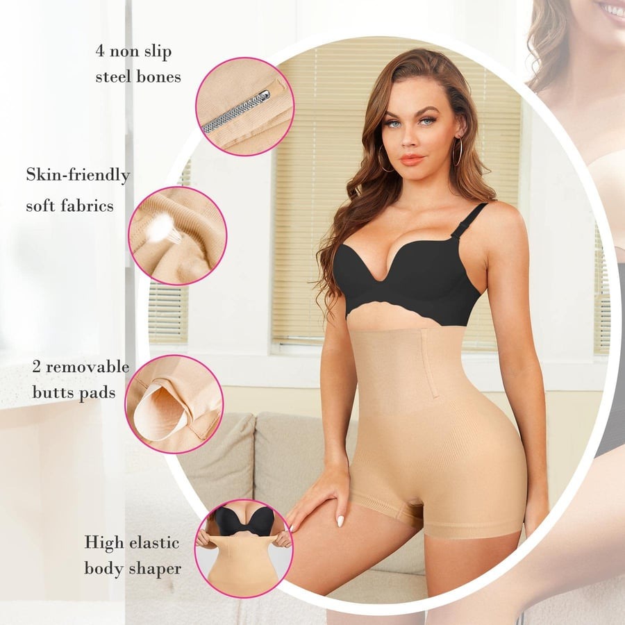 Seamless High Waisted Sculpting Tummy Control Butt Lifter Shorts