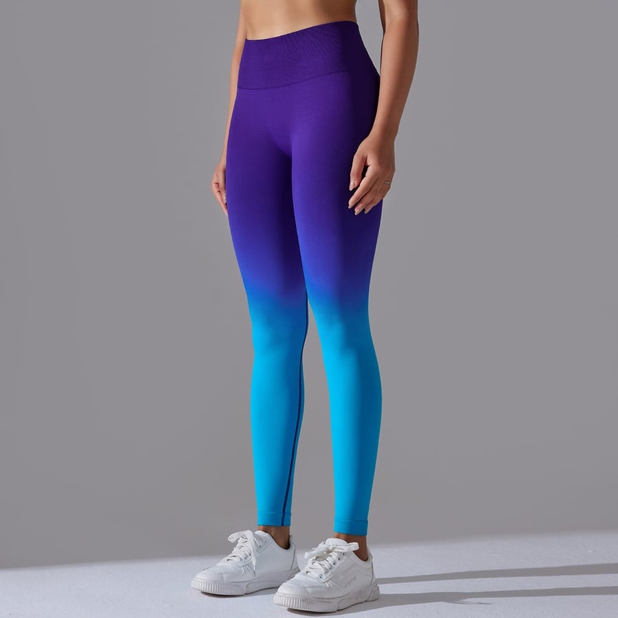 BREEHER Gradient Color Quick Drying Hip Lifting Leggings