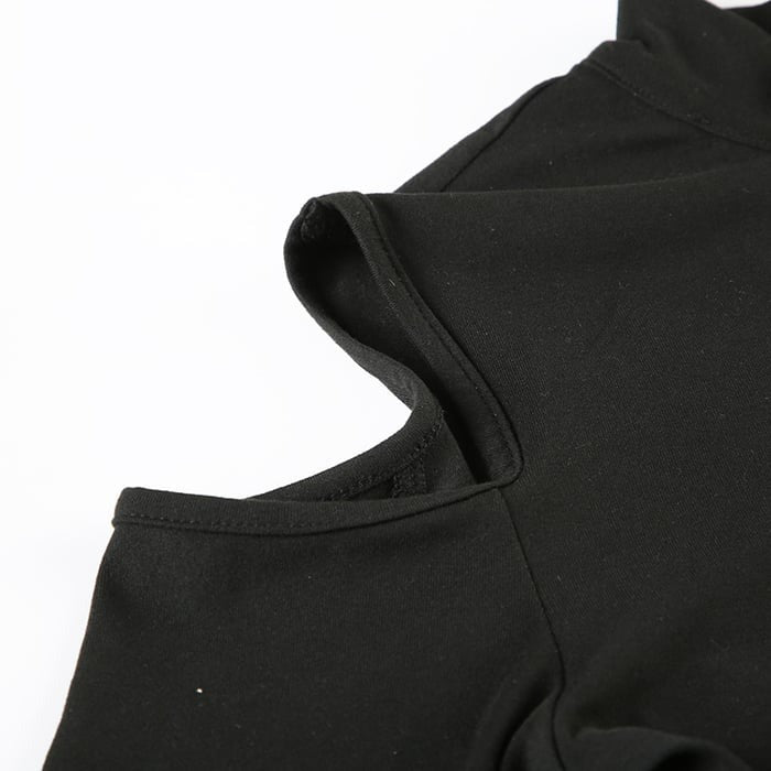 Sexy Hollow Off-shoulder Zipper Half-high Collar Jumpsuit
