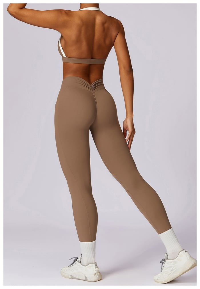 BREEHER Backless Vest Hip Lifting Two Piece Set Sports Suits