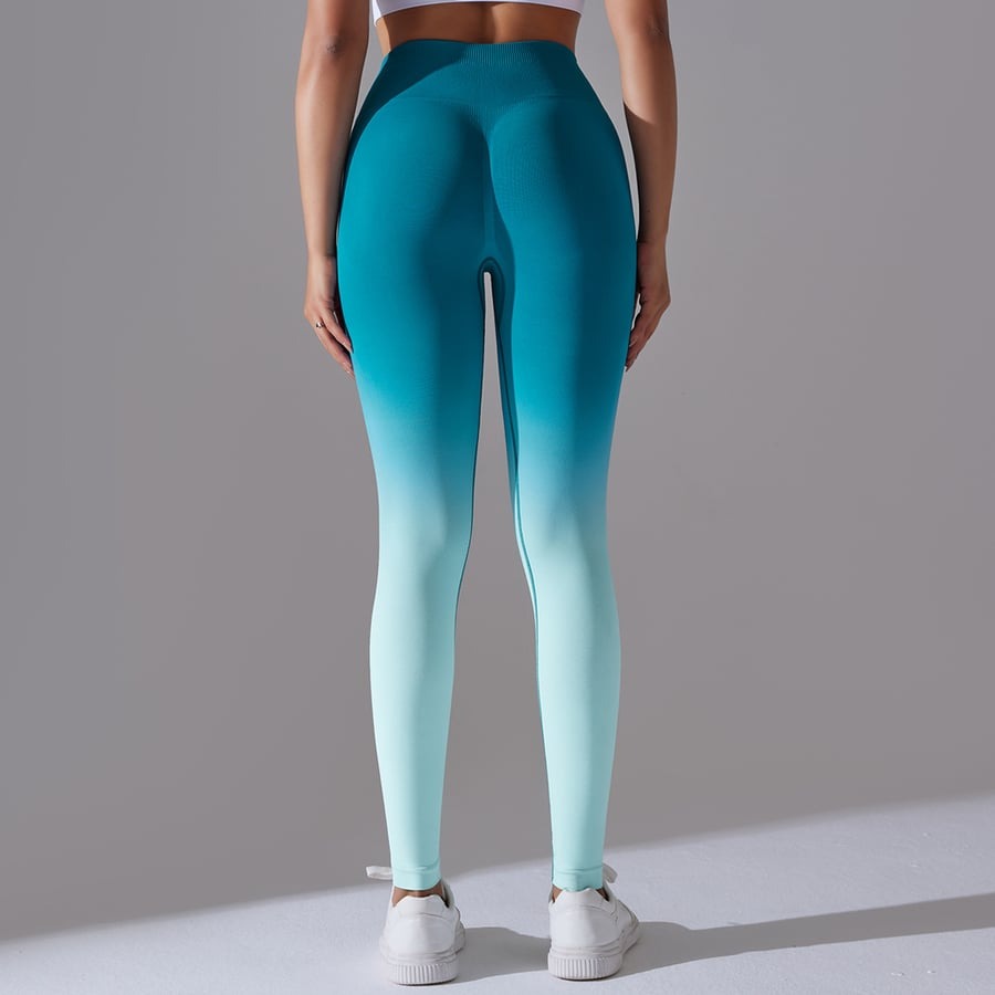 BREEHER Gradient Color Quick Drying Hip Lifting Leggings
