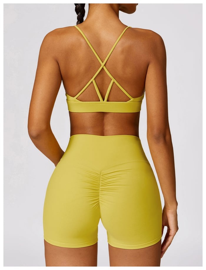 BREEHER U Neck Cross Straps Quick Drying Sports Bras
