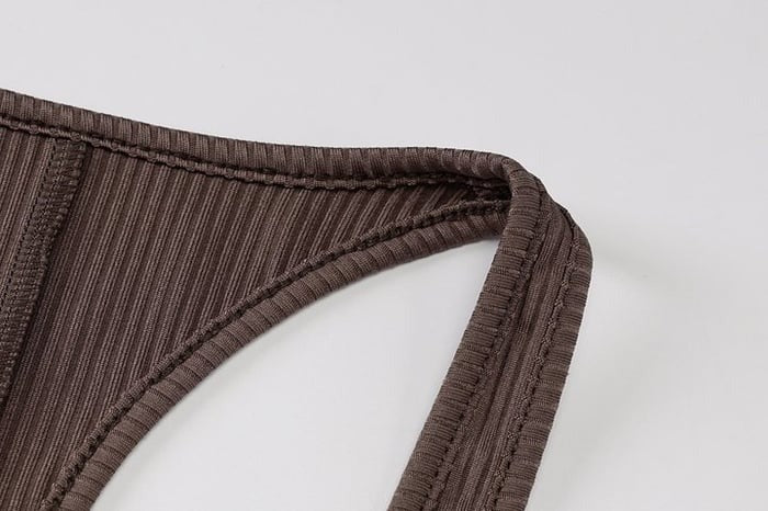 Ribbed Backless Solid Color High Waist Sports Yoga Jumpsuit