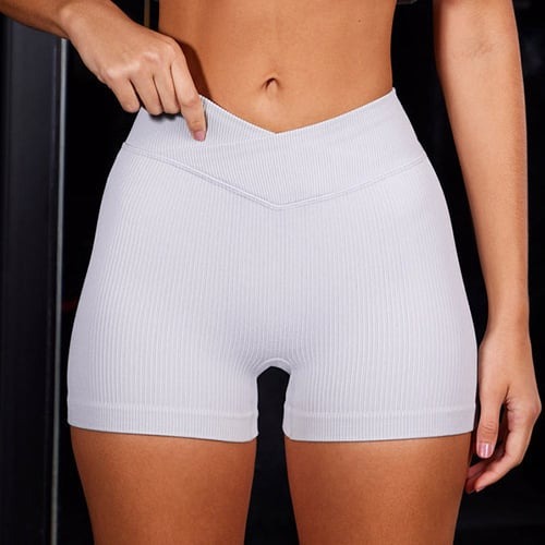 BREEHER V Waist Ribbed Hip Lifting Shorts