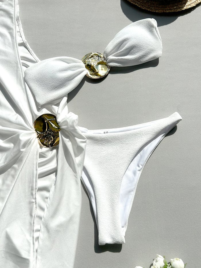One Shoulder Bikini Two Piece Swimsuit Set