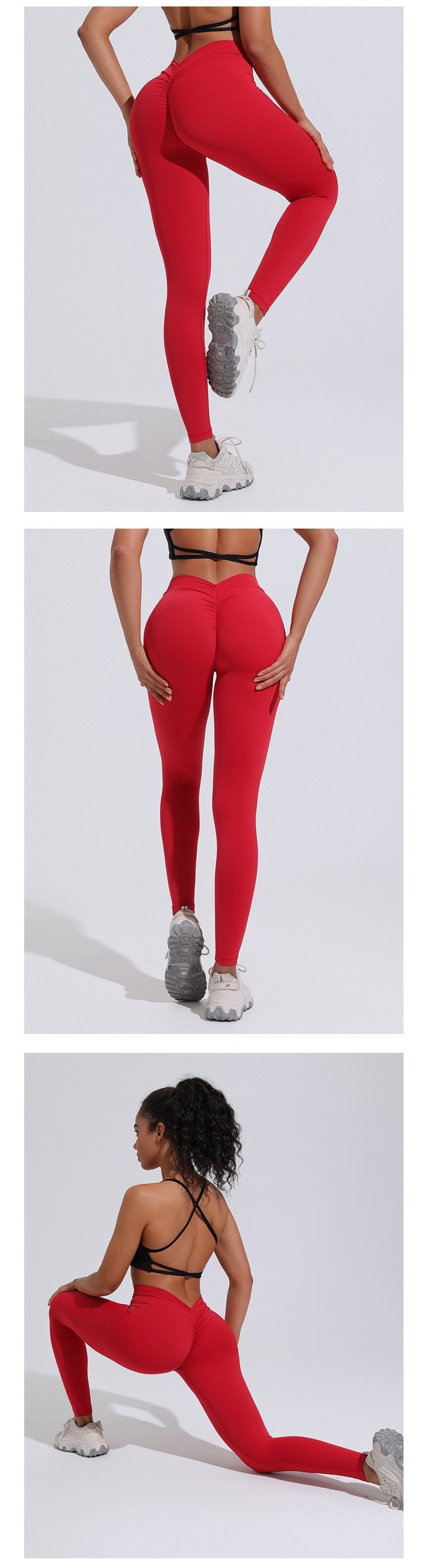 BREEHER Women's Fitness V Waist Butt Lifting High Waist Sports Leggings