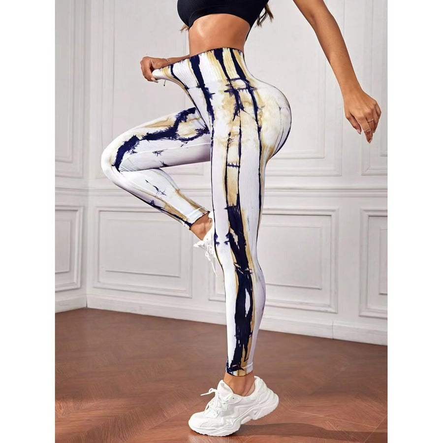 BREEHER Tie Dye Shaping Quick Drying Butt Lift Leggings