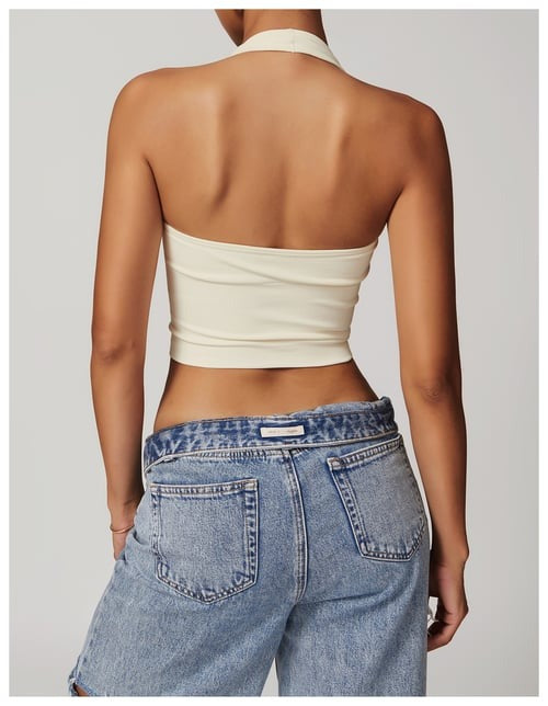 BREEHER Halter Neck Backless Quick Drying Sports Bras