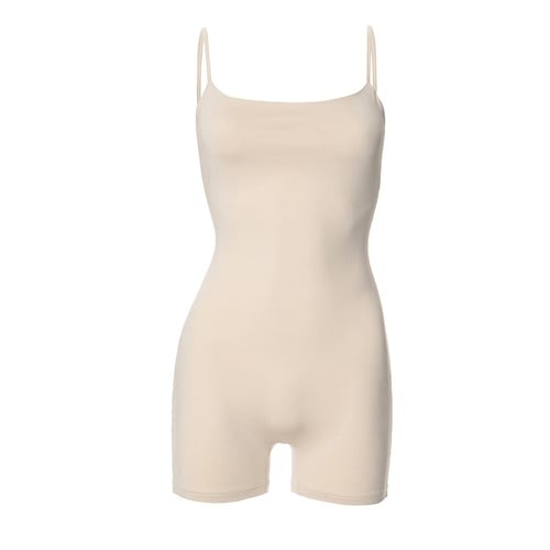 Sexy Solid Color Backless Suspender Jumpsuit Romper